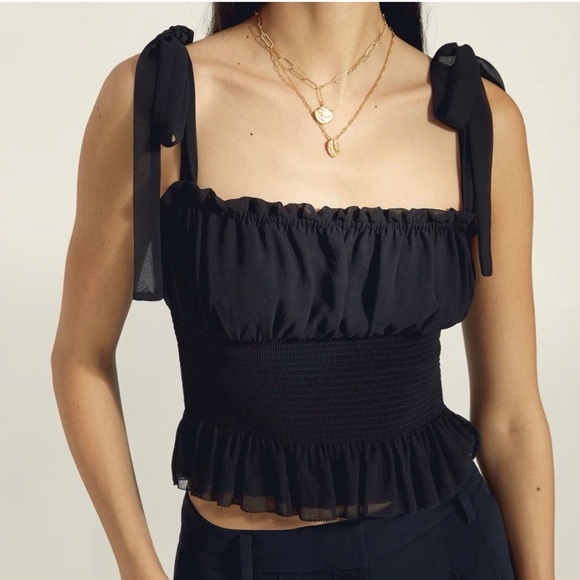 Wilfred Tops - Wilfred Black Camisole with Tie Straps